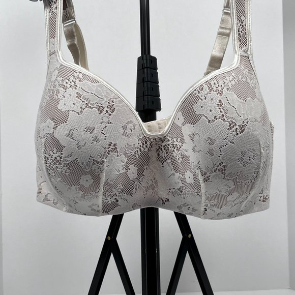 Cacique Balconette 38DDD White Lace Wide Band - Picture 10 of 11